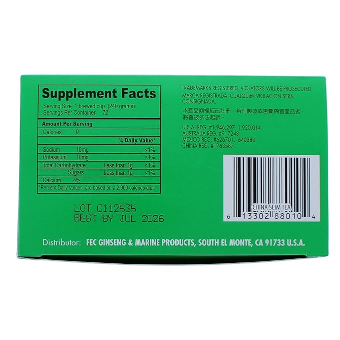 China Slim Dieter's Tea Delight Large 72-Count (Pack of 2 144 tea bags total)