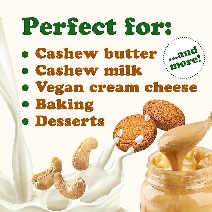 Food to Live - Raw Cashews 10 Pounds Non-GMO Verified Deluxe Whole Nuts Unsalted Unroasted Fancy Snack Size W-320 Kosher Vegan Bulk A good source of Magnesium Phosphorus.