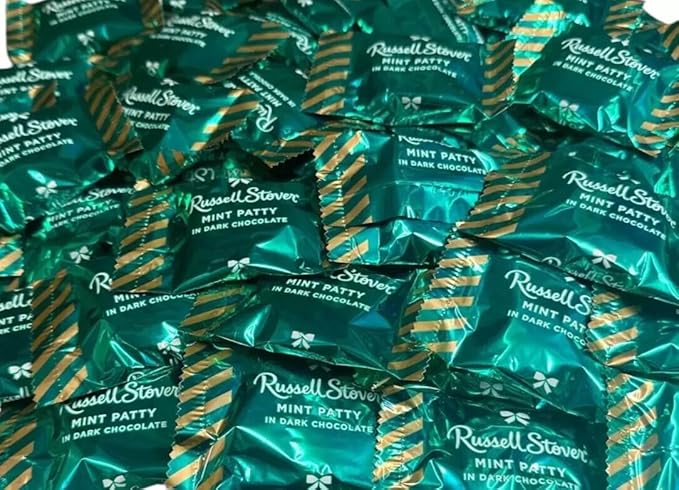 Russell Stover MINT PATTY IN DARK CHOCOLATE INDIVIDUALLY WRAPPED (2 POUNDS Mint Dark Chocolate)