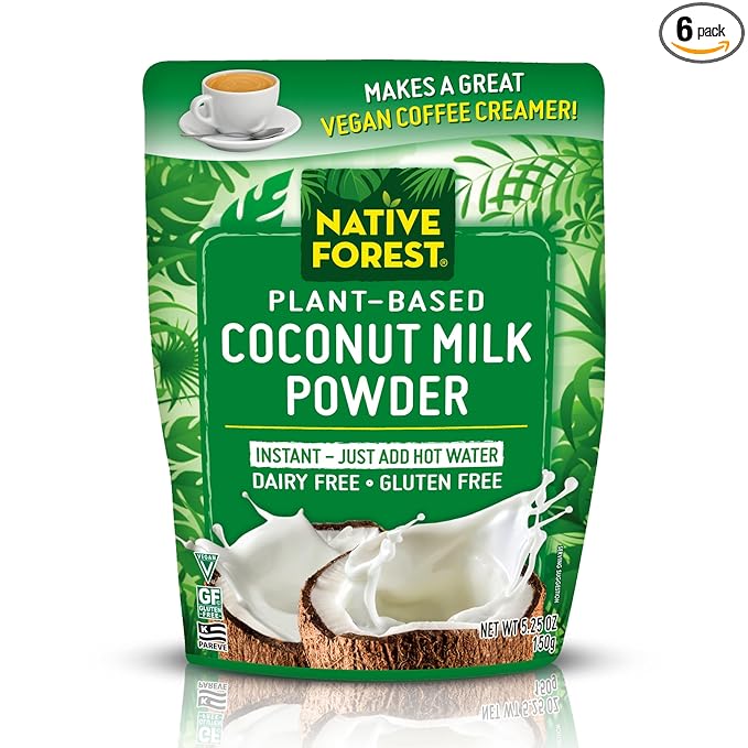 Native Forest Coconut Milk Powder - Vegan Coconut Cream Powdered Creamer Dairy Free Gluten Free - 5.25 ounce Bags (Pack of 6)