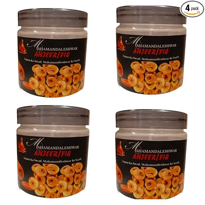 Premium Dried Figs (Anjeer) 4x250g – Mahamandaleshwar Brand | Naturally Sweet Handpicked Soft Texture Pure &amp Authentic Taste