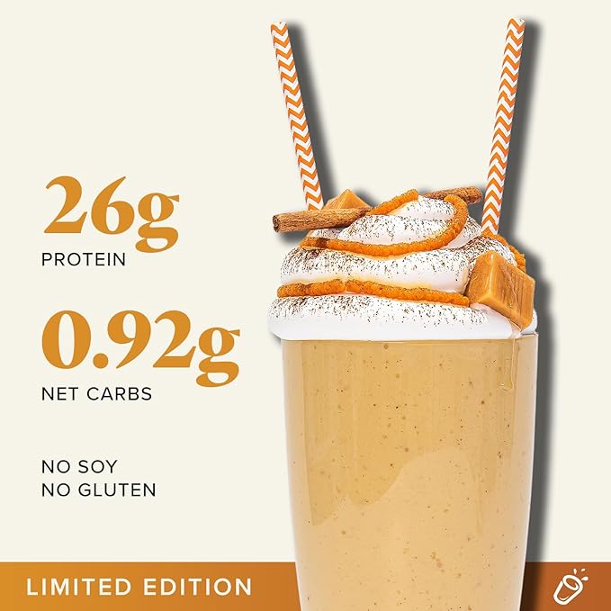 Keto Chow Caramel Pumpkin Spice | Keto Meal Replacement Shake Powder | Nutritionally Complete | Low Carb | Delicious Easy Meal Substitute | Protein Rich You Choose The Fat | 21 Meal Serving