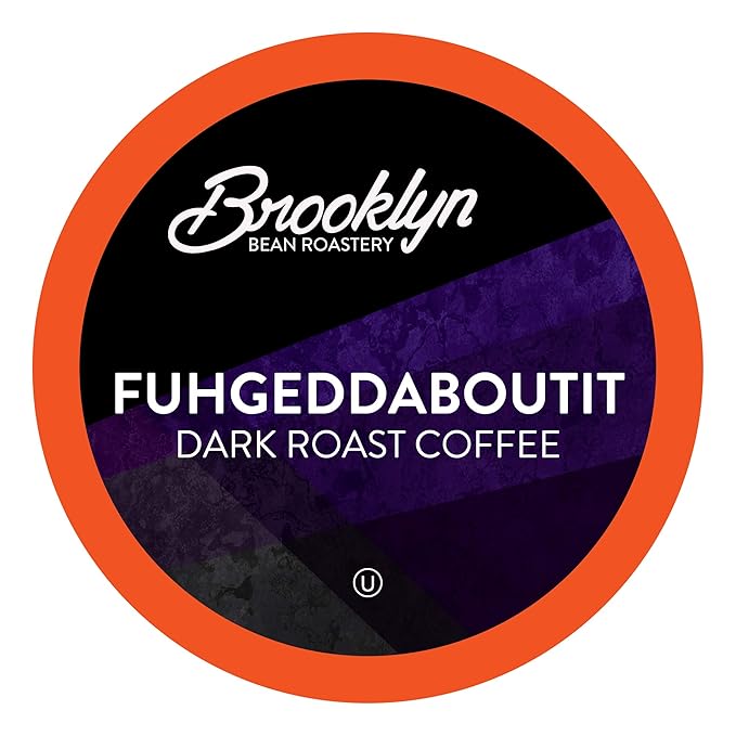 Brooklyn Beans Dark Roast Fuhgeddaboutit Gourmet Coffee Pods Compatible with 2.0 Keurig Coffee Pods Brewers 72 Count