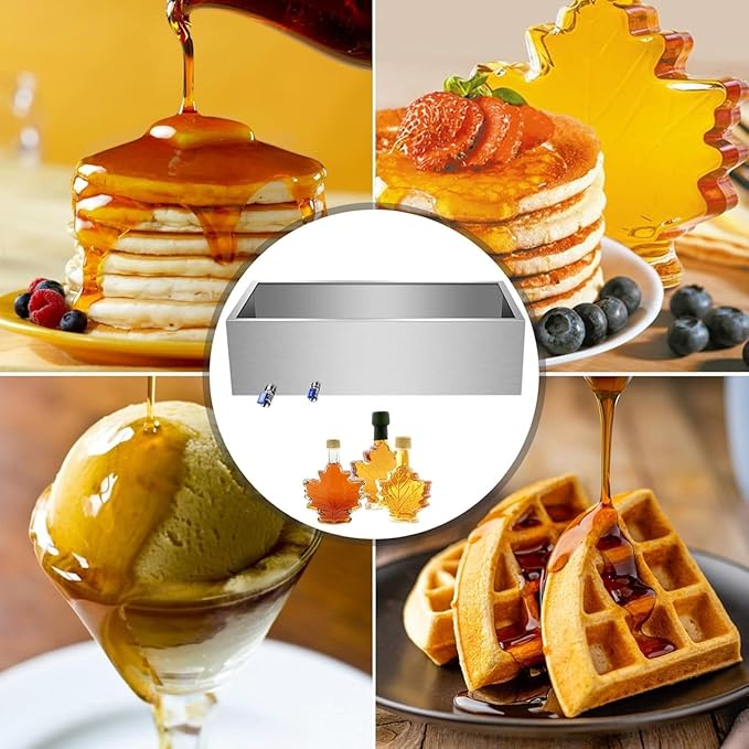 Maple Syrup Evaporator Pan Stainless Steel Maple Syrup Boiling Pan With Valve For Boiling Maple Syrup48Dx24Wx9.5H