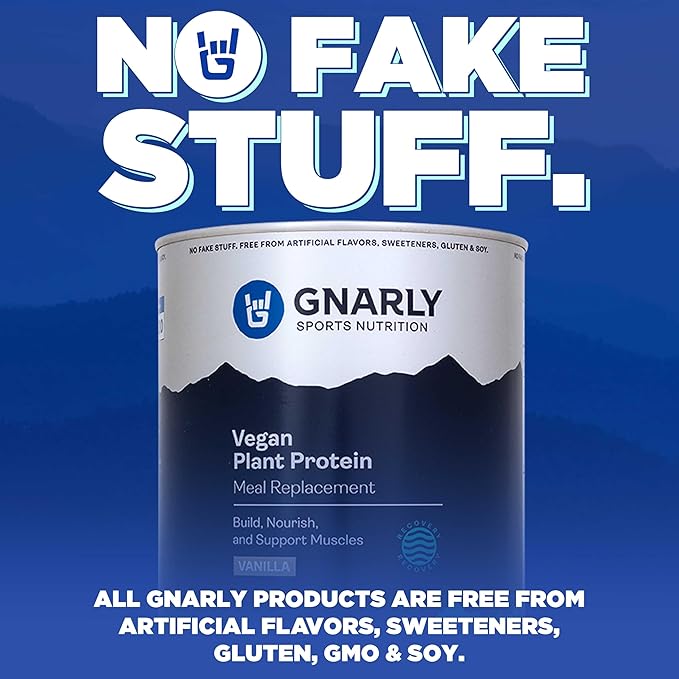 Gnarly Nutrition Vegan Plant Protein – Vanilla Vegan Protein Powder NSF Sport Certified – Meal Replacement Daily Nutritiional Boost – Lactose Free Powder – Vanilla 28.2 oz