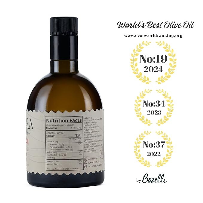 Solivera Master’s Cut Extra Virgin Olive Oil High in Polyphenols Drinking Bread Dipping &amp Finishing Smooth &amp Complex Flavor 350 mg/kg EVOO