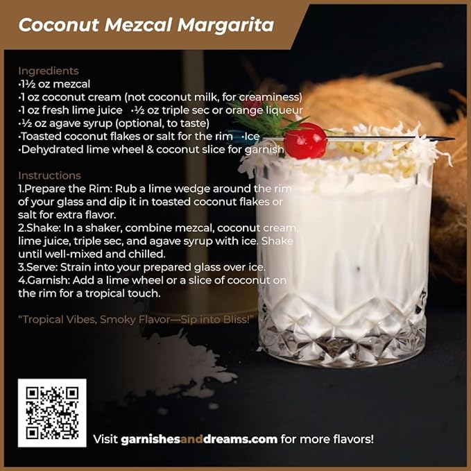 Garnishes &amp Dreams Dehydrated &amp Dried Shredded Coconut (16oz) – Natural Tropical Flakes for Baking Desserts Cocktails &amp Healthy Snacks No Sugar Added Edible Dried Coconut