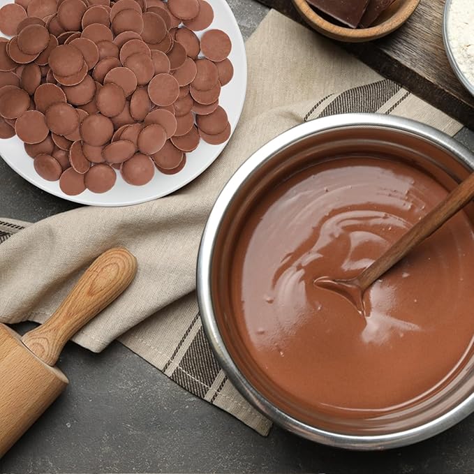 4 LB Resealable Bag Milk Chocolate Lite Cocoa Melting Wafers Easy Melt Candy Coating Chocolate for Baking Cake Pops Candy Making Dipping Decorating No Tempering Required Bulk Holiday Supplies
