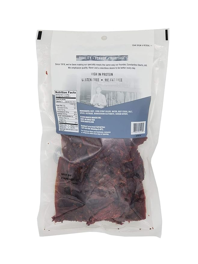 Oh Boy! Oberto Classics Thin Style Peppered Beef Jerky | 7 Ounce Per Bag (3 Pack)