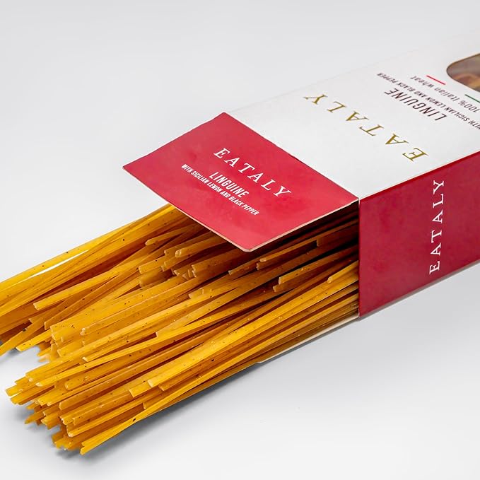 Eataly Long Cuts Set Pasta Bundle Pack- Linguine 1-17 oz. Box Linguine with Truffle Linguine with Lemon &amp Pepper Linguine with Squid Ink 3-8.8 oz. Boxes- 1 Each