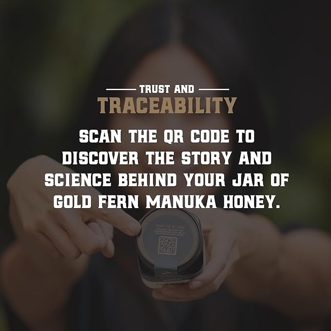 Gold Fern Honey - Raw New Zealand Manuka Honey | 1.1lb MGO 100+ | Pure Natural Unpasteurized and Unfiltered Superfood Honey Traceable from Hive to Hand.