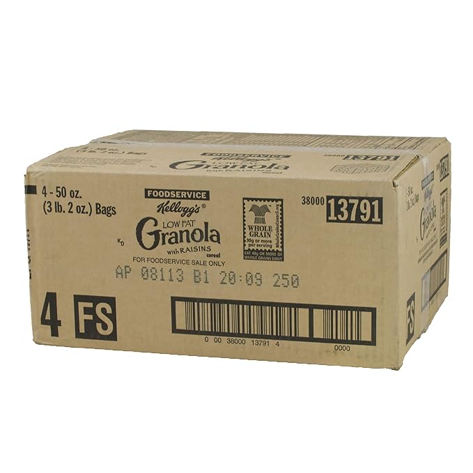Kellogg's Low Fat Granola Cereal With Raisins 50oz (4 count)