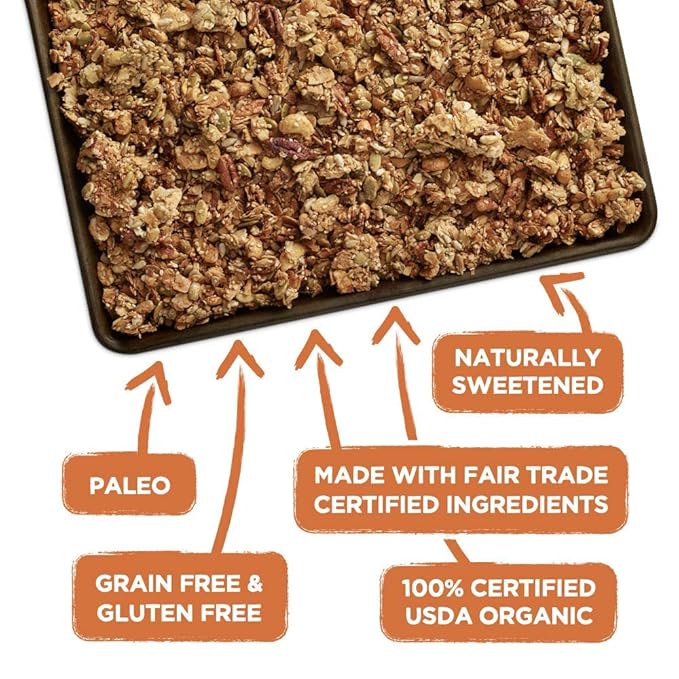 GrandyOats Gluten Free Granola (Certified Organic Paleo Friendly Non-GMO Grain Free Low Carb and Low Sugar) Original Coconola 27 Oz