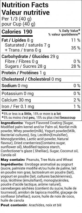 Yogurt Covered Cranberries Premium Dried Fruit Snack 2.2 Lbs (1 Kg)