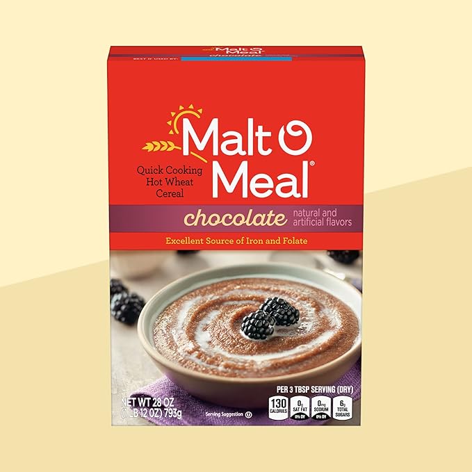 Chocolate Malt-O-Meal® Quick Cooking Hot Breakfast Cereal 28 Ounce Box (Pack of 4)