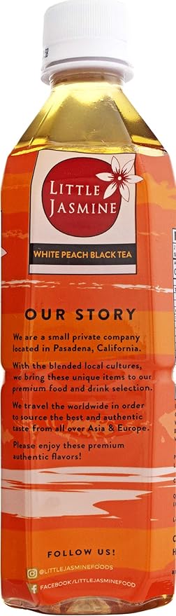 LITTLE JASMINE White Peach Black Tea 16.9 Fl Oz (Pack of 12)