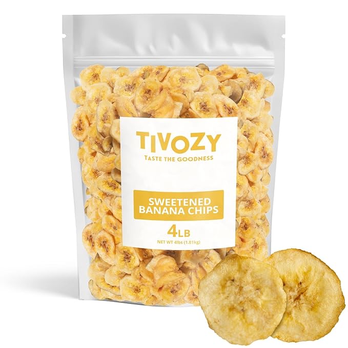 Sweetened Banana Chips - 4 Lb Healthy Snack Option Elevate Your Healthy Lifestyle With These Delicious Banana Snacks.