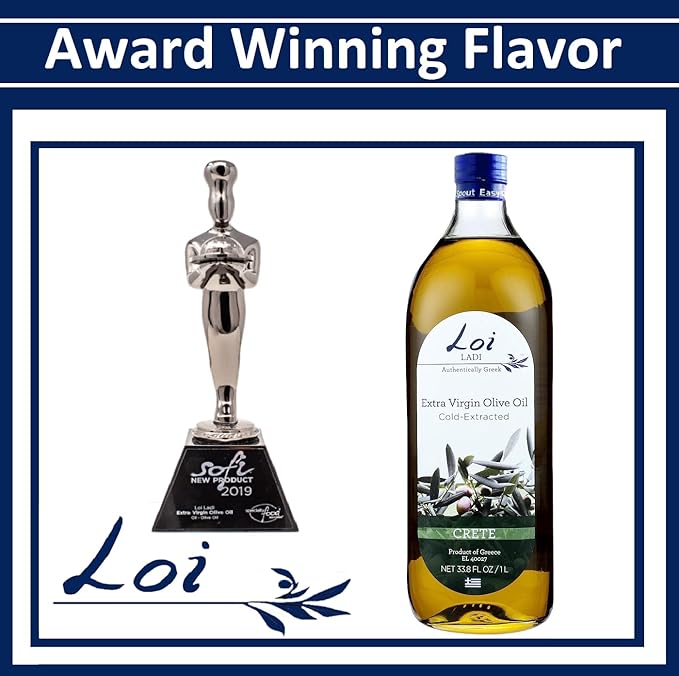 Loi Ladi - Extra Virgin Olive Oil from Crete Greece by Chef Maria Loi Authentic and Unfiltered - 33.8 Fl. Oz.