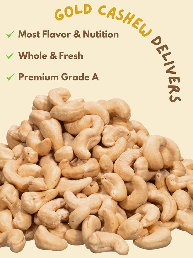 Gold Cashew Variety Pack – 10 Roasted Cashew Flavors (Coconut Wasabi Honey Spicy Salted Unsalted Coffee Cheese Chocolate Testa) – 10 x 50g Bags – Vietnamese Snack Gift Box for Family Non GMO