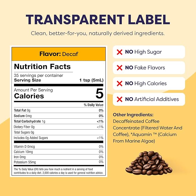 Coffee Concentrate - Cold Brew Coffee Perfect for Hot or Iced Instant Coffees Hot Drinks Cold Brew Concentrate 5 Pack - Original Decaf