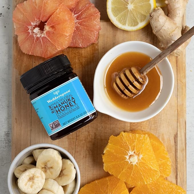 Wedderspoon Raw Premium Manuka Honey KFactor 12 8.8 Oz Unpasteurized Genuine New Zealand Honey Non-GMO Superfood Traceable from Our Hives to Your Home