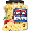 Dried Apple Rings by Its Delish 24 OZ Jumbo Container | Soft Moist Apple Rings - No Sugar Added | Unsweetened Dried Apples Slices Fruit Snacks | Vegan Kosher