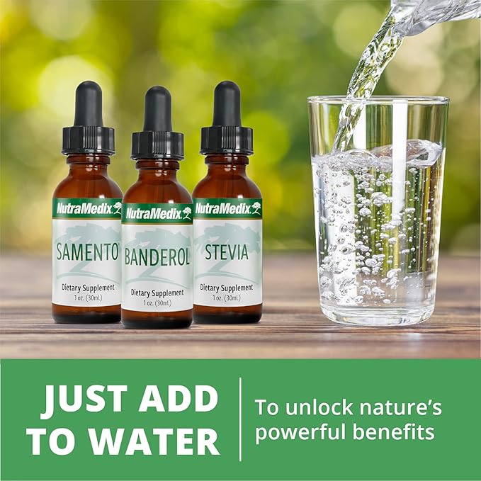 NutraMedix Stevia - Bioavailable Liquid Stevia Leaf Extract Drops for Microbial Support - Sugar Alternative with Microbial Support Properties - Low-Carb No Added Sugar (1 oz / 30 ml)