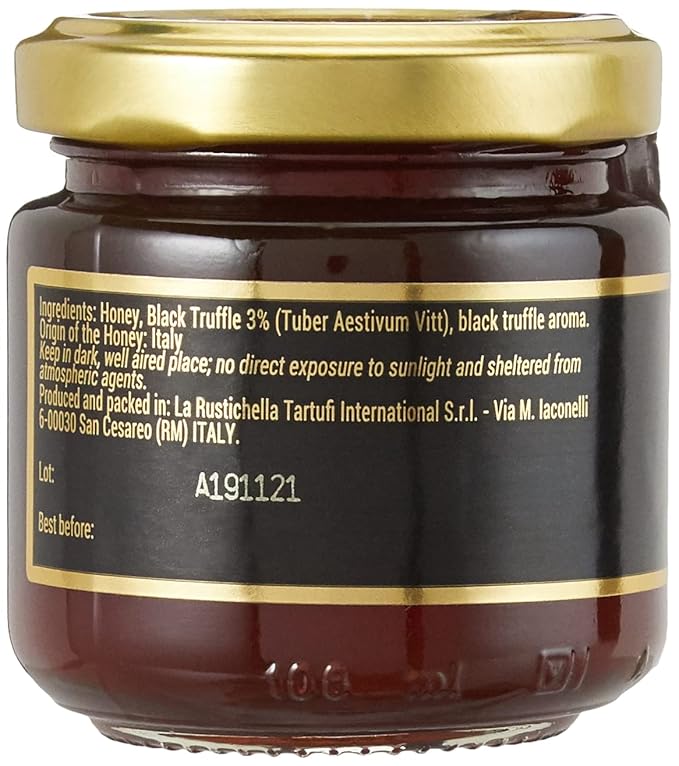 La Rustichella - Set Black Truffle Honey (140g - 493 OZ) &amp White Truffle Honey (140g - 493 OZ) | Gluten Free Cholesterol Free