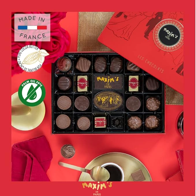 Maxim's de Paris Gourmet Milk and Dark Chocolate Candies Assortment 22 Chocolates 7.6oz