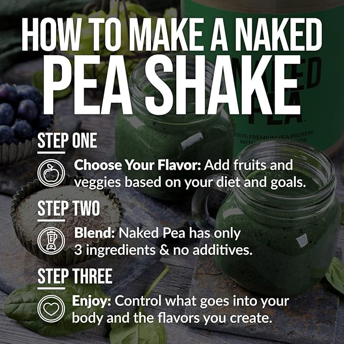 NAKED Vanilla Pea Protein Isolate 2LB Pure Micronized Creatine Monohydrate 1000g (200 Servings) – Vegan Bulk Non-GMO Gluten Free Soy Free