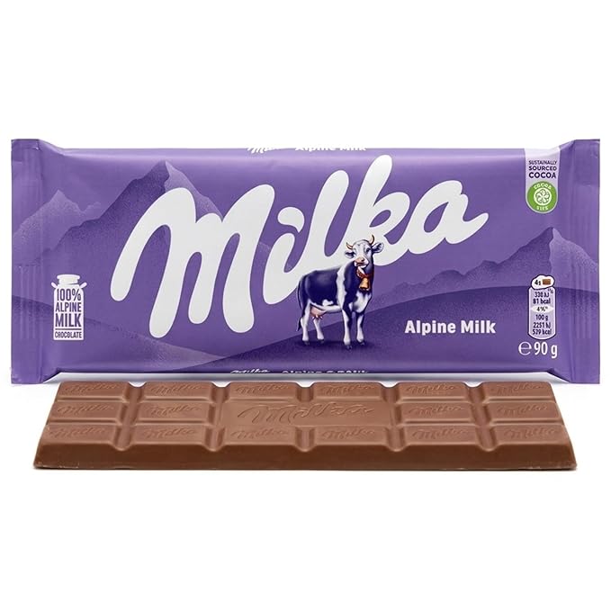Milka Alpine Milk Chocolate - 90g (Pack of 10)
