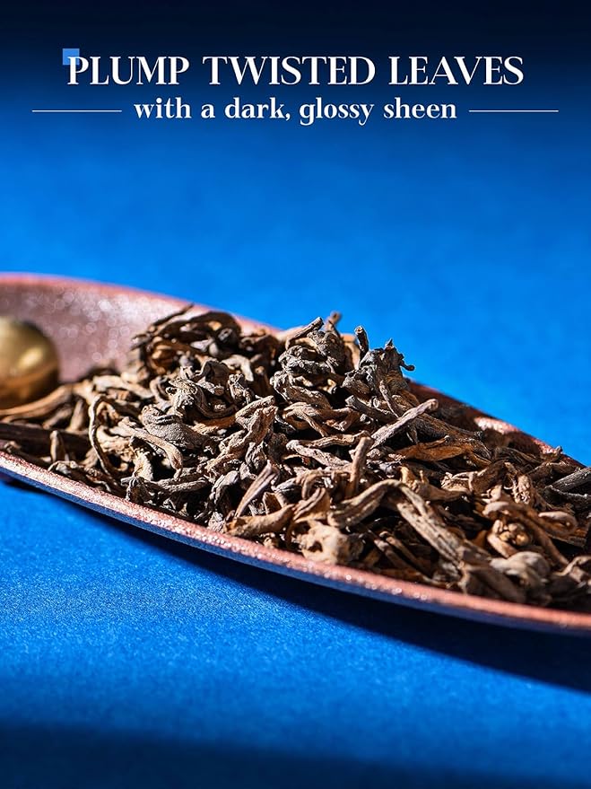 CO-OP 1950 Ripe Pu Erh Tea Loose Leaf 150g Premium Yunnan Whole Loose Large-Leaf Fermented Pu-erh Smooth Mellow &amp Rich Pure Pine Smoke Aroma No Additives 20 Empty Teabags Included