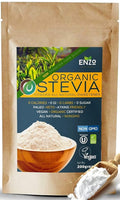 Enzo Easy Use Organic Stevia Powder 200g (7.05oz / 1600 Servings) All Natural Alternative Sweetener 12 x Sweeter than Processed Sugar with No Artificial Additives &amp Fillers