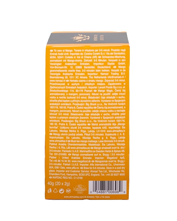 Ahmad Tea Mango Magic Black Tea 20-Count Boxes (Pack of 6)