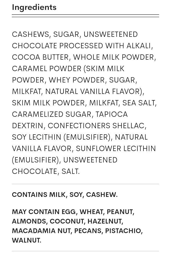 Dark Chocolate Covered Cashews Treat Snack 6 oz pack of 2 (2 Pack Cashews)