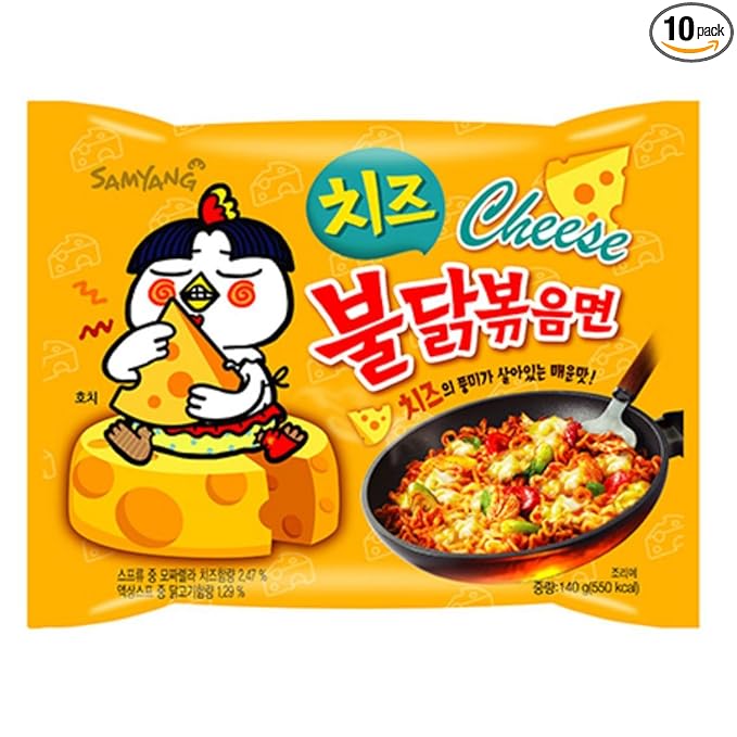 Samyang Bulldark Spicy Chicken Roasted Noodles (Buldak Cheese 10 Pack)