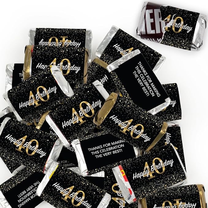 102 Pcs 40th Birthday Candy Party Favors Miniatures Chocolate - No Assembly Required