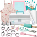 Tovla Jr. Kids Baking Gift Set with Storage Case - Unicorn Baking Gift Set for Kids-Real Cooking Utensils for Cookie Cupcakes and Decorating