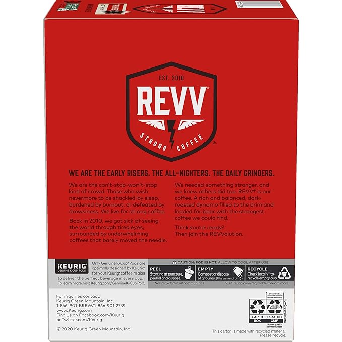 REVV Turbocharger Keurig Single-Serve K-Cup Pods Dark Roast Coffee 96 Count