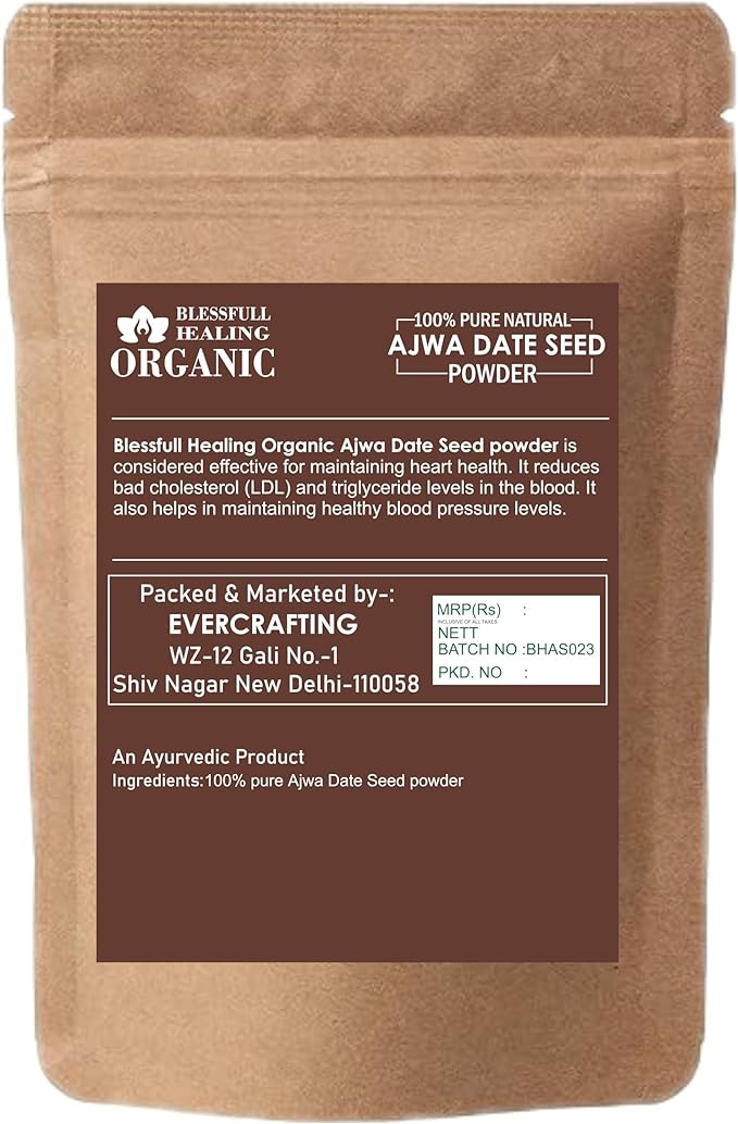 Blessfull Healing Organic 100% Pure Natural Ajwa Date Seed Powder | 300 Gram / 10.58 oz