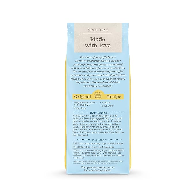 Pamela’s Baking Mixes Classic Vanilla Cake Mix Gluten-Free 21 oz. (Pack of 6)