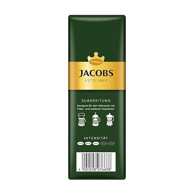 Jacobs Kronung Ground Coffee 500 Gram / 17.6 Ounce (Pack of 6)