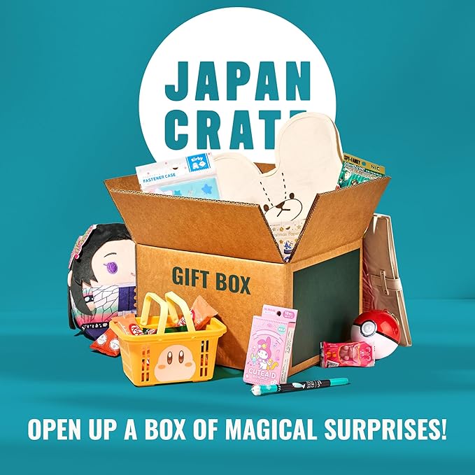 Japan Crate Kawaii Gift Pack - 10+ Piece Japanese Mystery Box for Girls &amp Boys Surprise Gift Box for Kids Includes Kawaii Accessories Cute Stationery Items Chocolates Candies and More!