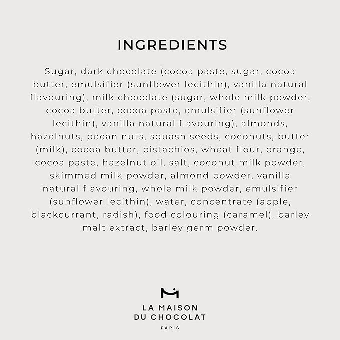 LA MAISON DU CHOCOLAT Pralines Gift Box Gourmet Milk and Dark French Chocolate Gift Box (40 Pieces)