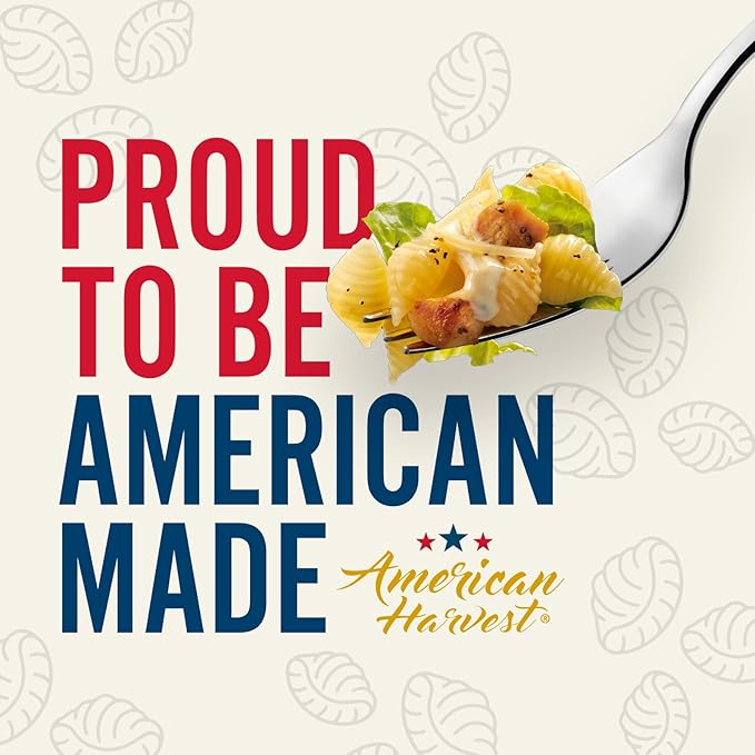 AMERICAN HARVEST Shell Pasta Enriched Durum Wheat 16 oz (12 Pack) | Made in America Non-GMO Fast-Cook Pantry Staple | 100 Years of Pasta-Making Expertise