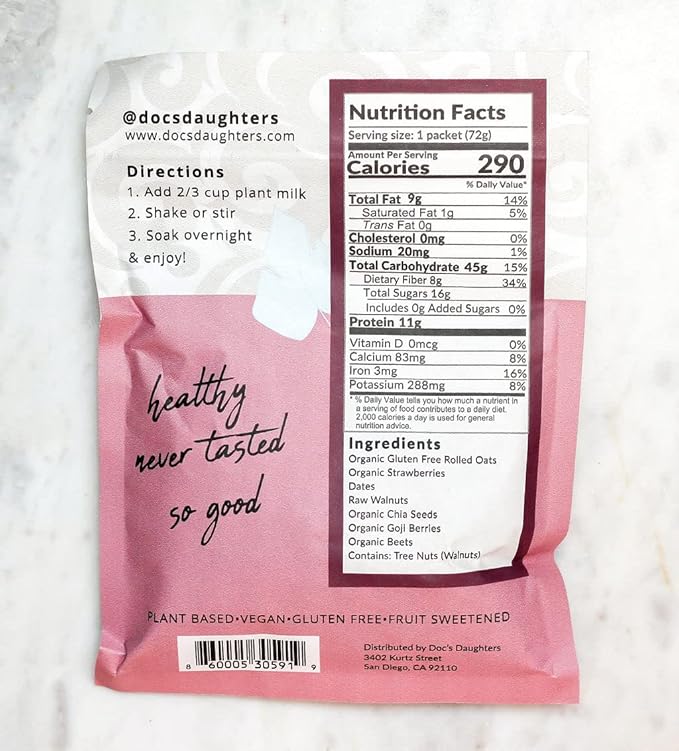 Doc's Daughters Superfood Overnight Oats - Strawberry Shortcake (6 Pack)