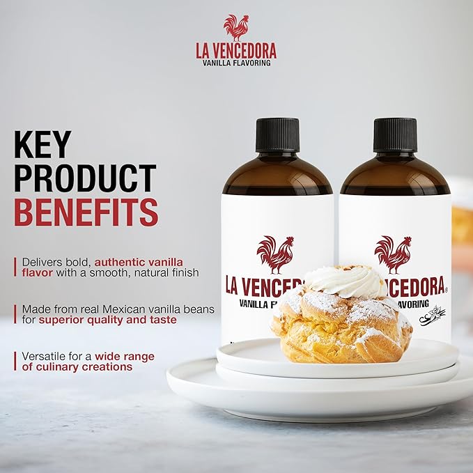 La Vencedora Mexican Vanilla – Large 32oz Bottles (Pack of 2) – Traditional Vanilla Flavoring for Baking Cooking &amp Desserts – Made in Mexico