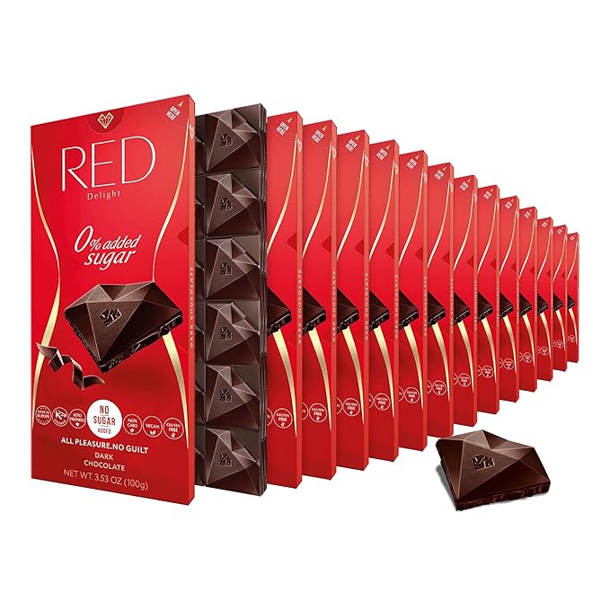 RED Delight®™ Dark Chocolate Full Size Bars (3.53 Ounces Each) (14 Pack -Full Size (3.53 Ounce) Bars)