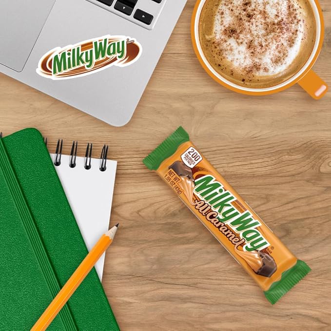 MILKY WAY All Caramel Milk Chocolate Bar Caramel Candy Full Size Bar 1.55 Oz Single Pack 24 Count
