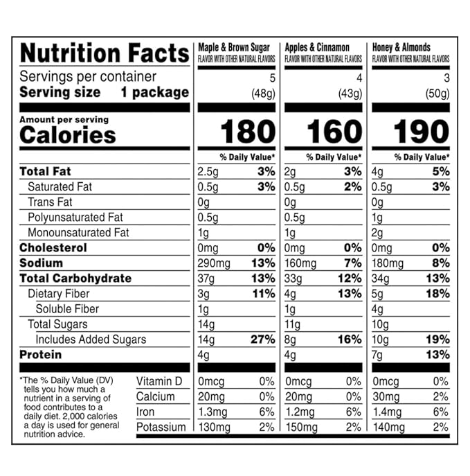 MOOCHI Assortment Quakers Instant Oatmeal Cups Variety Pack – 12 Count (Maple &amp Brown Sugar Apples &amp Cinnamon Honey &amp Almonds) – 100% Whole Grain No Artificial Preservatives Custom Bund